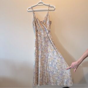 H&M Floral Pleated Skirt Midi Dress